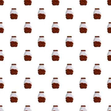 Cookie jars filled with snacks seamless pattern Stock Illustration