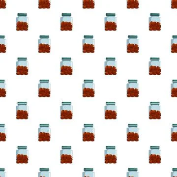 Cookie jars pattern with delicious chocolate chip cookies Stock Illustration