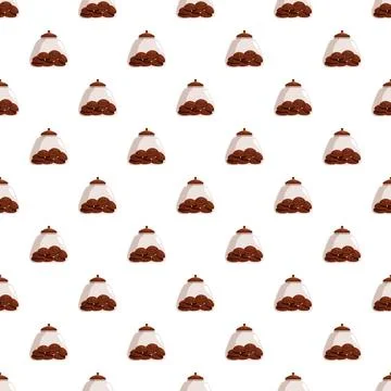 Cookie jars pattern filling a white background Stock Illustration