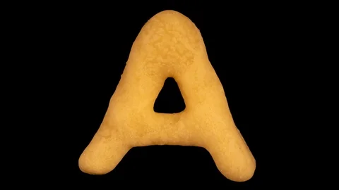 Cookie letter A, baking time lapse, include two versions writing and appear Stock Footage 124259856