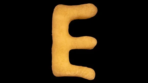 Cookie letter E, baking time lapse, include two versions writing and appear Stock Footage 124260475