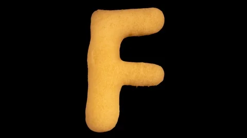 Cookie letter F, baking time lapse, include two versions writing and appear Stock Footage 124260549
