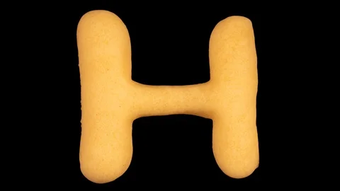 Cookie letter H, baking time lapse, include two versions writing and appear Stock Footage 124587848