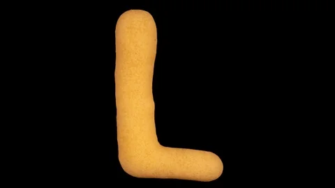 Cookie letter L, baking time lapse, include two versions writing and appear Stock Footage 124588234