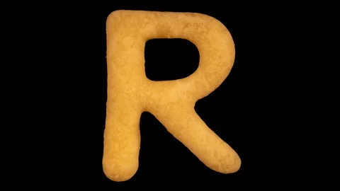 Cookie letter R, baking time lapse, include two versions writing and appear Stock Footage 124965576