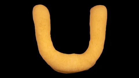 Cookie letter U, baking time lapse, include two versions writing and appear Stock Footage 124966158