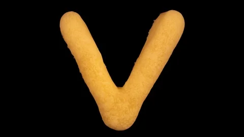 Cookie letter V, baking time lapse, include two versions writing and appear Stock Footage 124966984