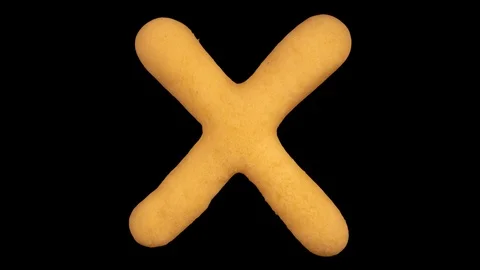 Cookie letter X, baking time lapse, include two versions writing and appear Stock Footage 124966538