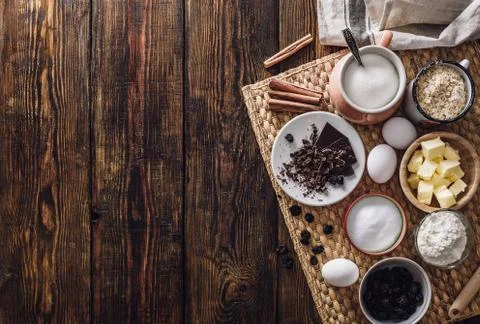 Cookie Making Ingredients from Above Foto stock