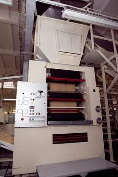 Cookie making machine in the factory Stock Photos