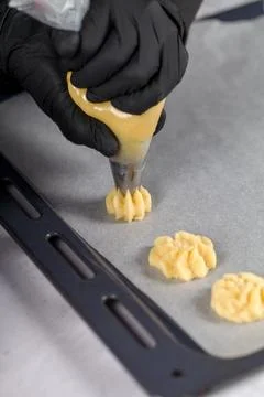 Cookie Making Process Fotos Stock