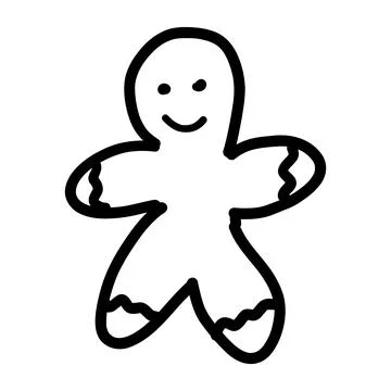 Cookie man winter new year christmas doodle Stock Illustration