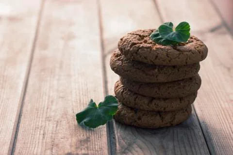 Cookie mint background Stock Photos