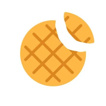 Cookie with missing bite flat icon Stock Illustration