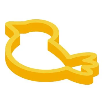 Cookie mold bird icon, isometric style Stock Illustration