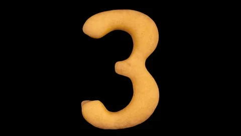 Cookie number three, 3, baking time lapse, top view Stock Footage 126698779