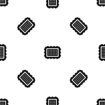 Cookie pattern seamless black イラスト素材