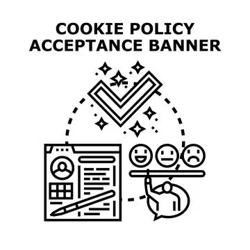Cookie policy acceptance banner concept illustration Stock Illustration