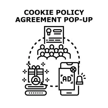 Cookie policy agreement pop up concept vector illustration Stock Illustration