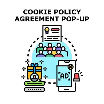 Cookie policy agreement pop up concept vector illustration 库存插图
