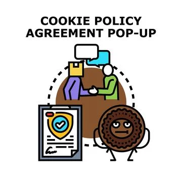 Cookie policy agreement pop up concept illustration Stock Illustration