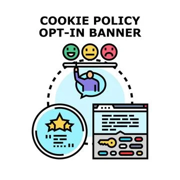 Cookie policy opt in banner concept illustration 스톡 일러스트