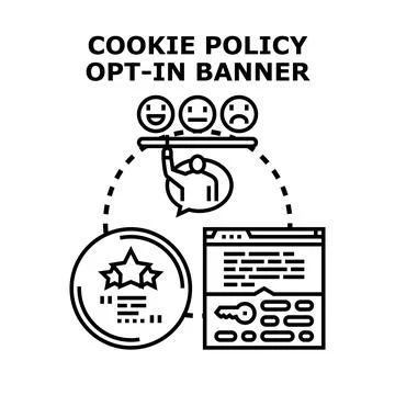 Cookie policy opt in banner concept illustration 스톡 일러스트