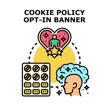 Cookie policy opt in banner user data privacy Ilustración de archivo