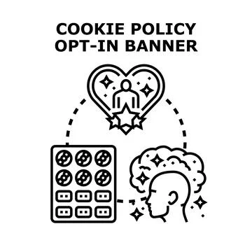 Cookie policy opt in banner user data privacy Stock Illustration