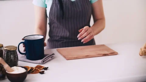 Cookie recipe bakery tutorial woman kitchen table 動画素材 159326498