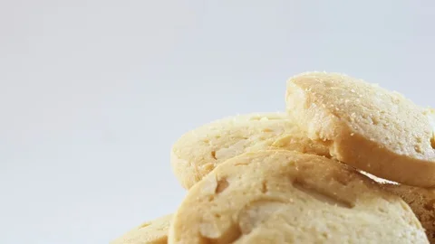 Cookie rotating on white background Stock Footage 103401910
