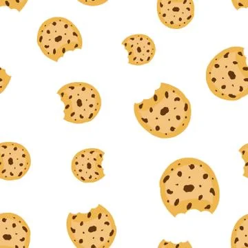 Cookie seamless pattern background. Business concept vector illustration. Chi Stock Illustration