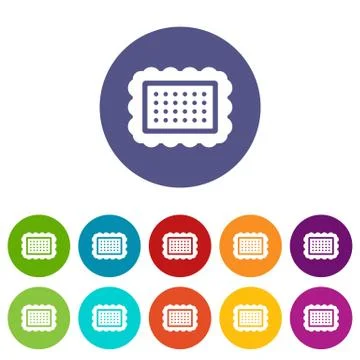 Cookie set icons Stock Illustration