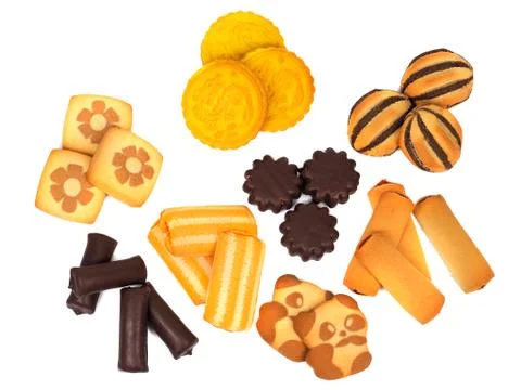 Cookie set isolated on a white background Stock Photos