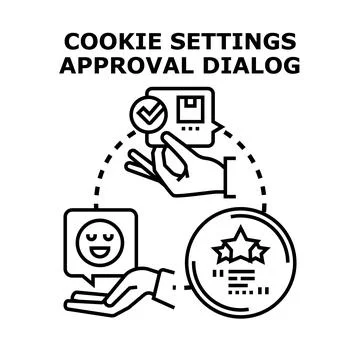Cookie settings approval dialog concept vector Stock Illustration