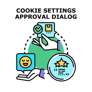 Cookie settings approval dialog concept vector 스톡 일러스트