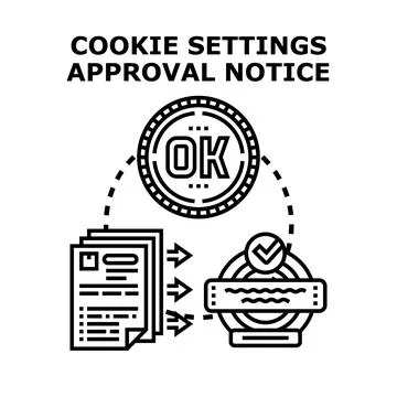 Cookie settings approval notice concept vector Stock Illustration