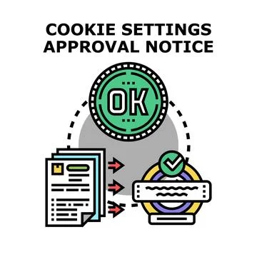 Cookie settings approval notice concept vector Stock Illustration