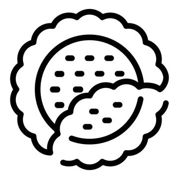 Cookie shape icon outline vector. Food biscuit 스톡 일러스트