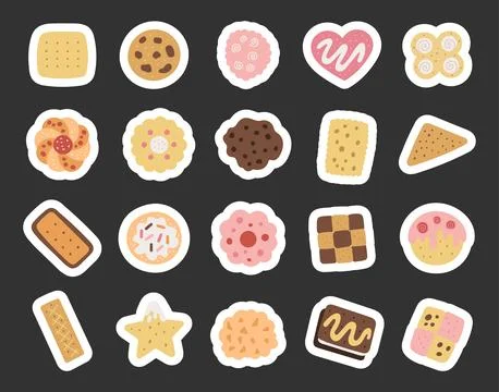 Cookie snack set in scandinavian style Stock Illustration