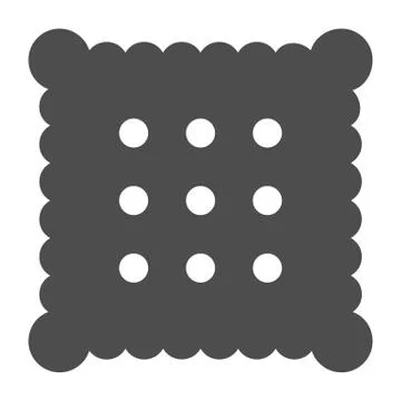 Cookie solid icon. Square breakfast biscuits, health sweet cracker symbol, glyph Illustrazione stock
