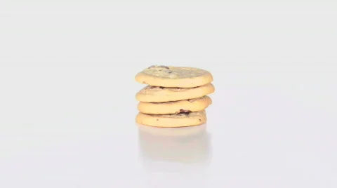 Cookie stack against white - HD  Stock Footage 370764