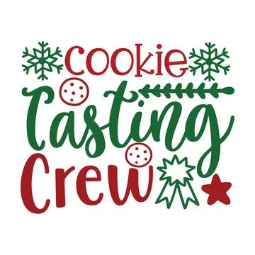 Cookie tasting crew, Christmas Tee Print, Merry Christmas, christmas design Stock Illustration