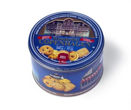 Cookie Tin  isolated on white Illustrazione stock