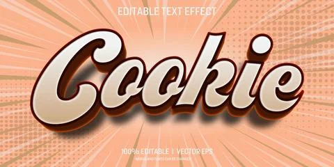 Cookie vector 3d text effect with modern style design Stock Illustration