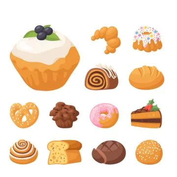Cookie vector cakes tasty snack delicious chocolate homemade cookie pastry Illustrazione stock