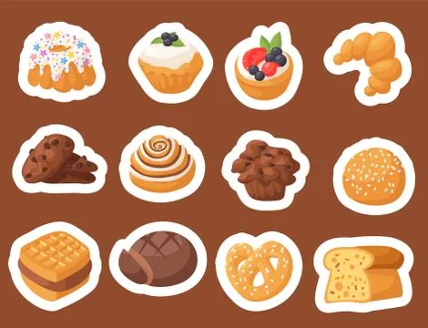 Cookie vector cakes tasty snack delicious chocolate homemade cookie pastry Stock Illustration