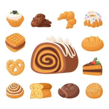 Cookie vector cakes tasty snack delicious chocolate homemade cookie pastry Illustrazione stock