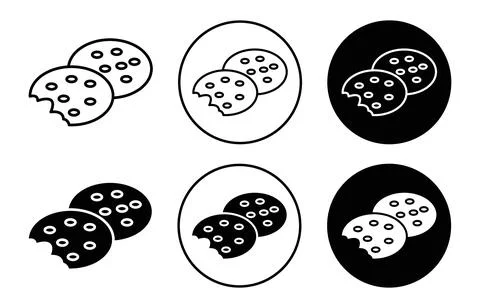 Cookie vector icon mark set symbol for web application Stock Illustration