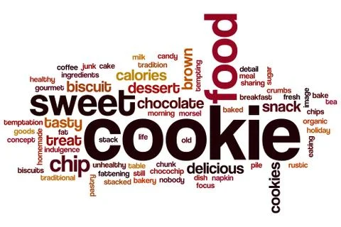 Cookie word cloud Illustrazione stock
